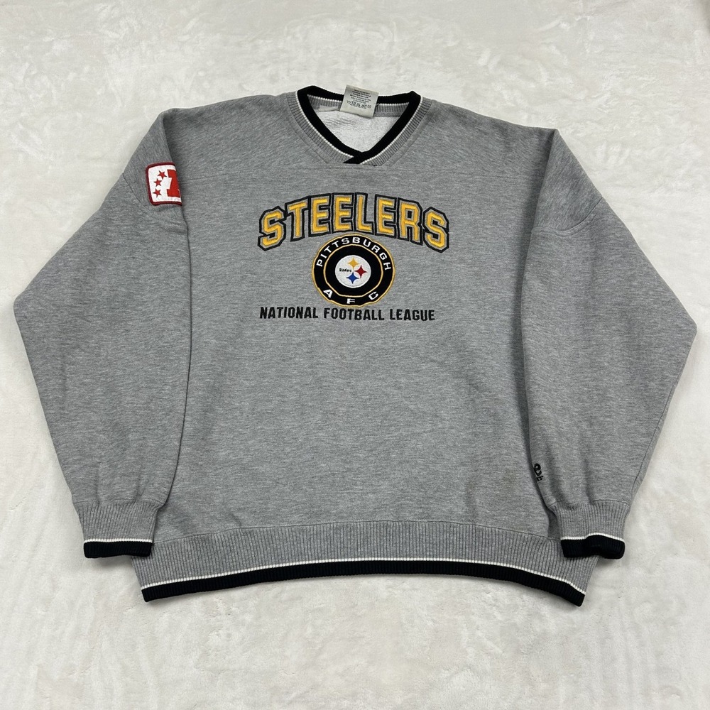 Lee Sport Sweatshirt Mens XL Gray Pittsburgh Steelers Vintage NFL Nutmeg Mills